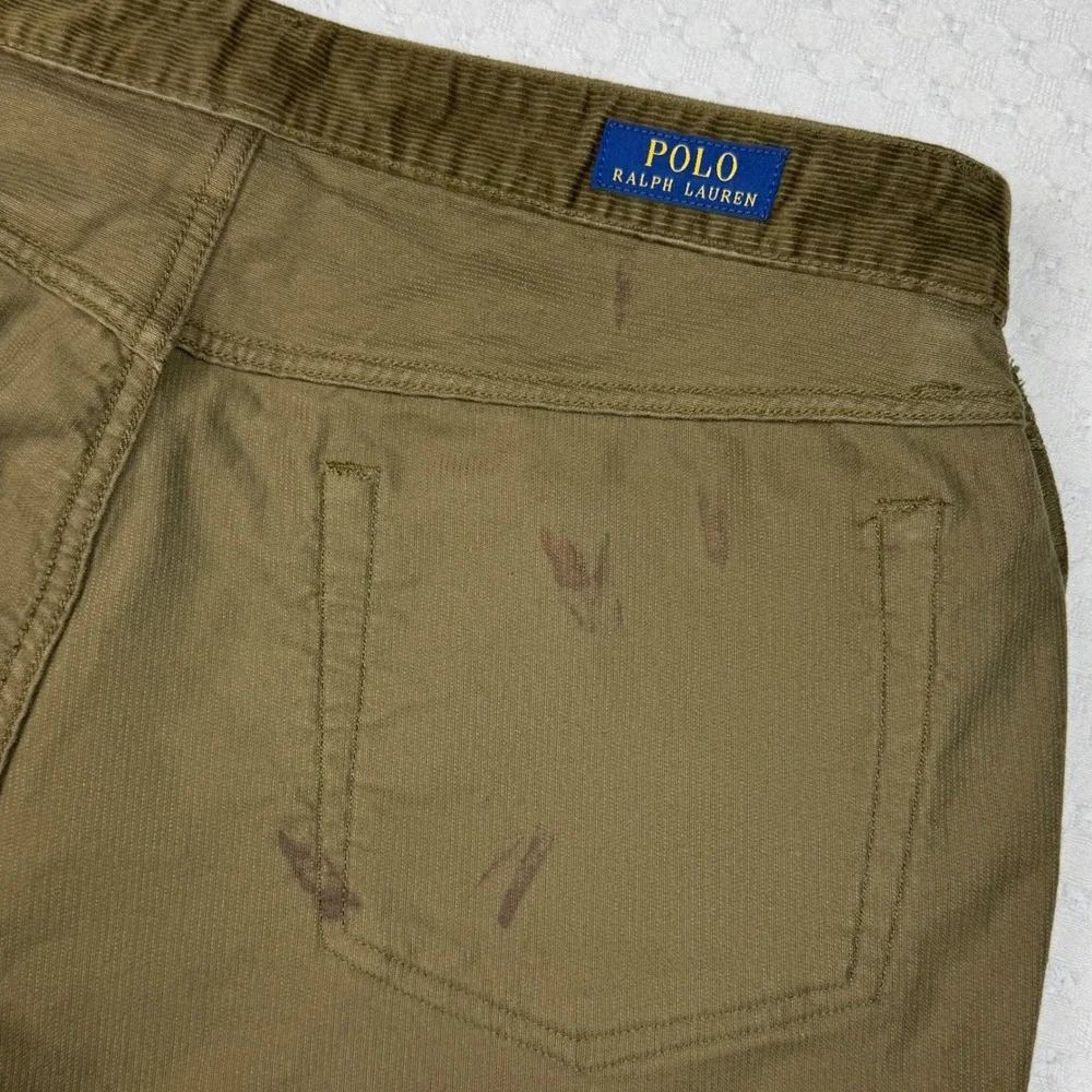 Vtg‎ Talon 45 Polo Ralph Lauren Corduroy Pants Stretch Straight Men 34x34 Brown